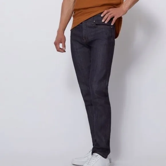 BLDWN Modern Slim Button Fly Jeans in Indigo Selvedge