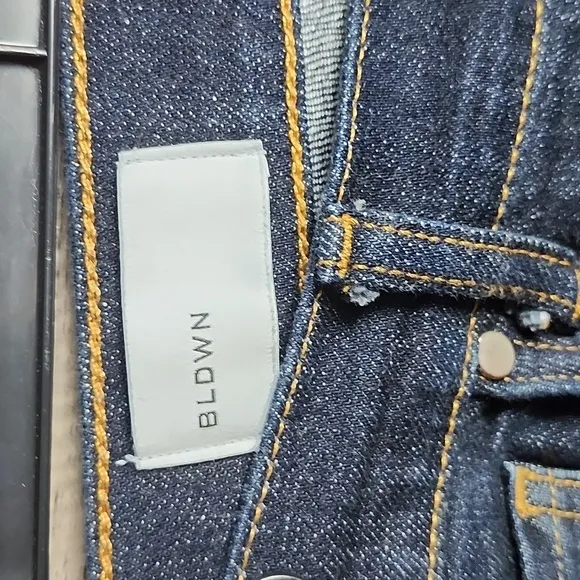 BLDWN Modern Slim Button Fly Jeans in Indigo Selvedge