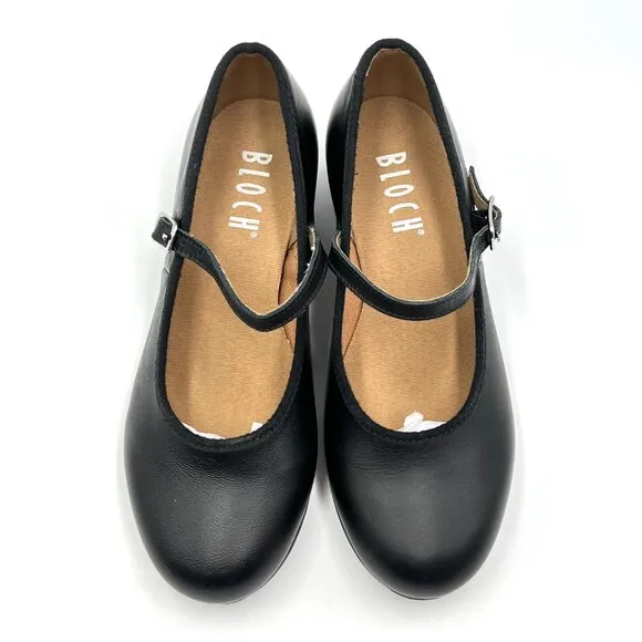 Bloch Girls Sz 13.5 S0302G Tap-On Black Leather Mary Jane Strap Tap Dance Shoes