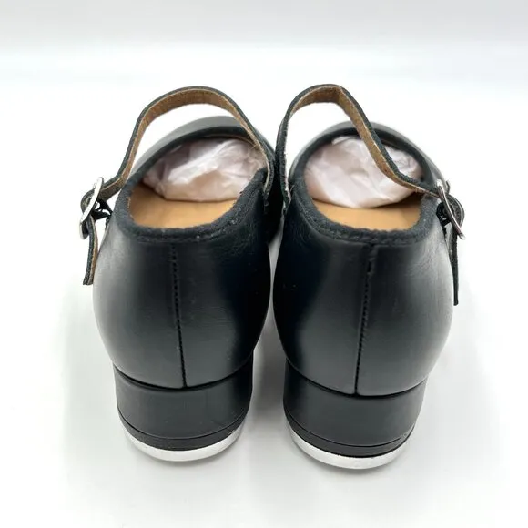 Bloch Girls Sz 13.5 S0302G Tap-On Black Leather Mary Jane Strap Tap Dance Shoes