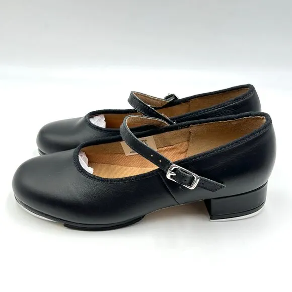 Bloch Girls Sz 13.5 S0302G Tap-On Black Leather Mary Jane Strap Tap Dance Shoes