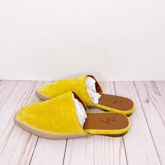 Bloomingdale's 27 Edit Candice Modern Coastal Yellow Mule Loafer Size 8.5