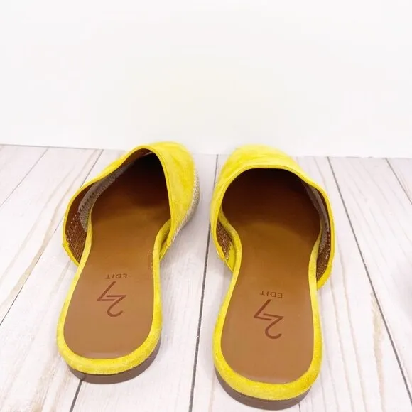 Bloomingdale's 27 Edit Candice Modern Coastal Yellow Mule Loafer Size 8.5