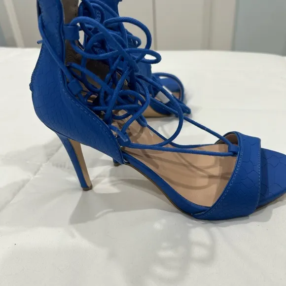 Blue Strappy High Heel Sandals