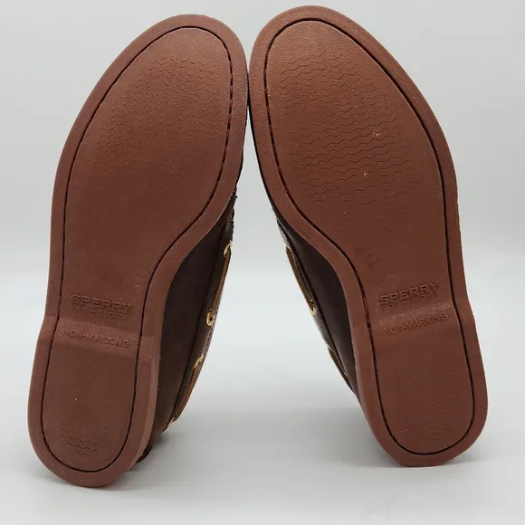 Boat Shoes Sperry Gold Cup Mako Dark Brown Leather Luxurious Lambskin Lining 7.5