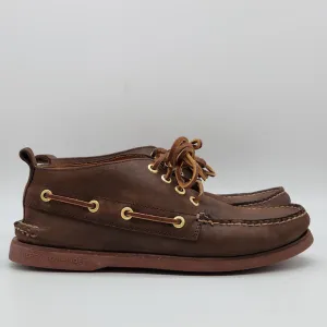 Boat Shoes Sperry Gold Cup Mako Dark Brown Leather Luxurious Lambskin Lining 7.5