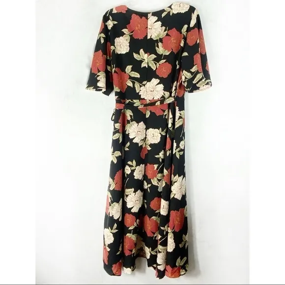 [Bobeau] Classic Floral Print Wrap Dress