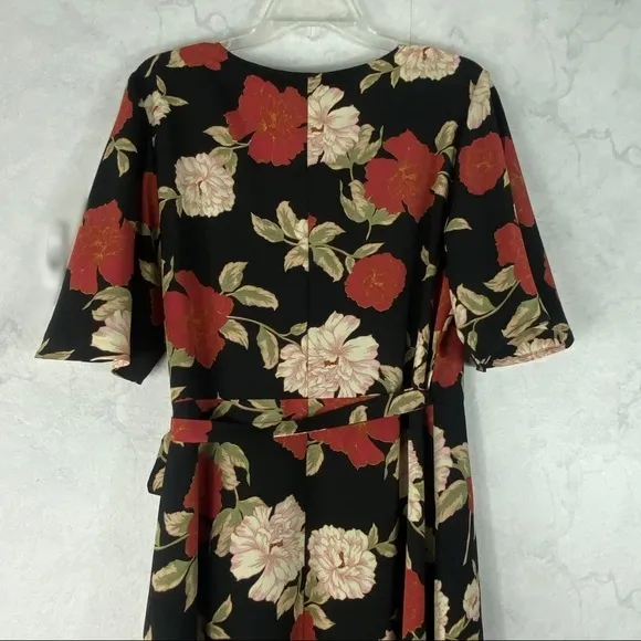 [Bobeau] Classic Floral Print Wrap Dress