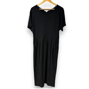 Boden Classic Black Short Sleeve Midi Dress with Pockets Versatile Size 10
