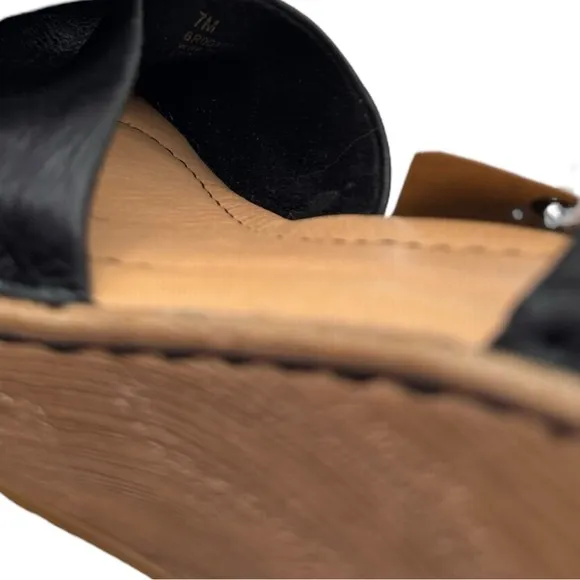 BORN Black and Tan Mules with Wedge Heel | US 7