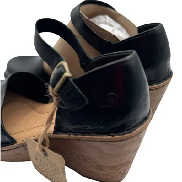 BORN Black and Tan Mules with Wedge Heel | US 7