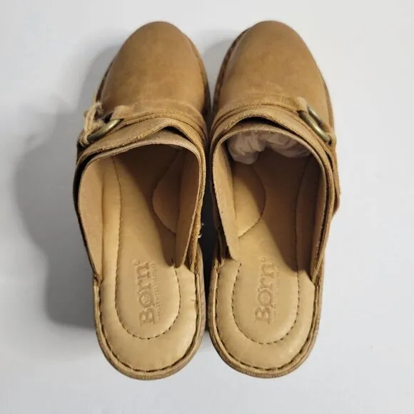 BORN Leather Nola Platform Comfort Clogs Women Size 9