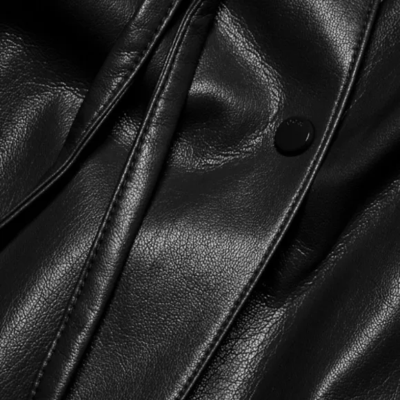 BOSS, Black Faux Leather Longline shirt dress , sz 4