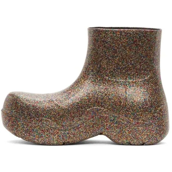 Bottega Veneta Puddle Boots Size 39 US 9 Multicolor Speckled ASIS