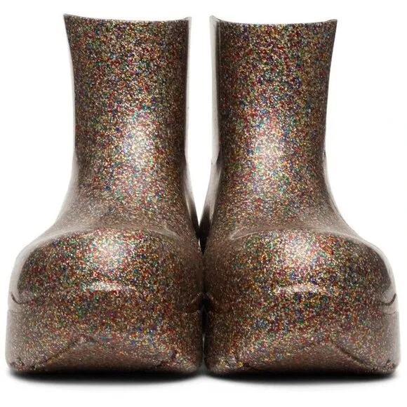 Bottega Veneta Puddle Boots Size 39 US 9 Multicolor Speckled ASIS