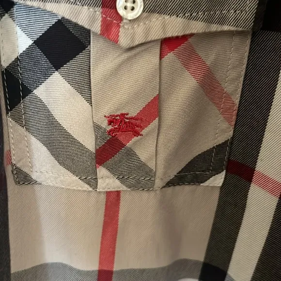 Boys Authentic Burberry Button Down Classic Long sleeve