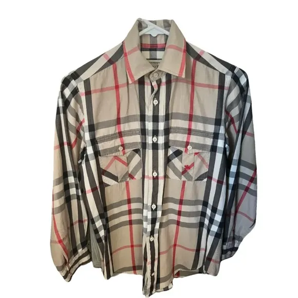 Boys Authentic Burberry Button Down Classic Long sleeve