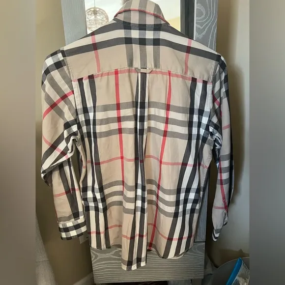 Boys Authentic Burberry Button Down Classic Long sleeve
