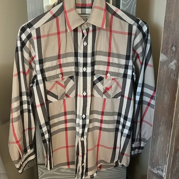 Boys Authentic Burberry Button Down Classic Long sleeve