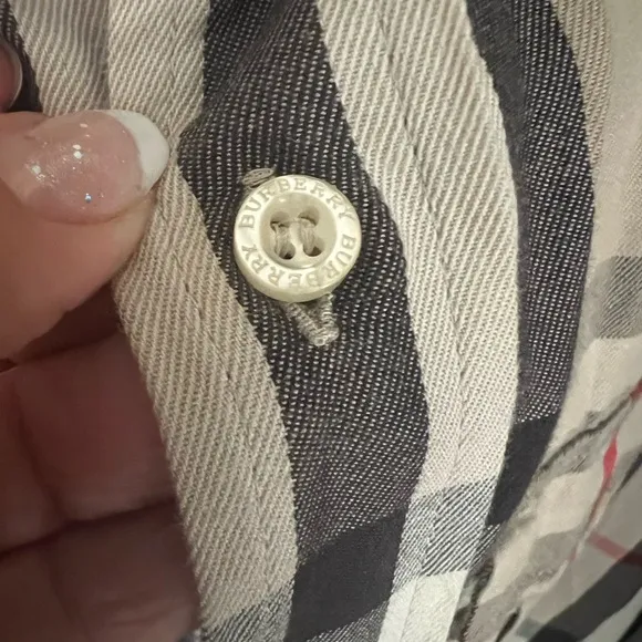Boys Authentic Burberry Button Down Classic Long sleeve