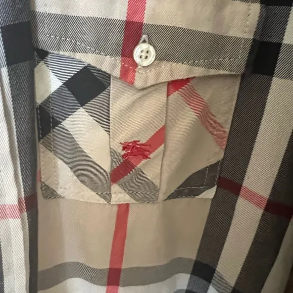 Boys Authentic Burberry Button Down Classic Long sleeve