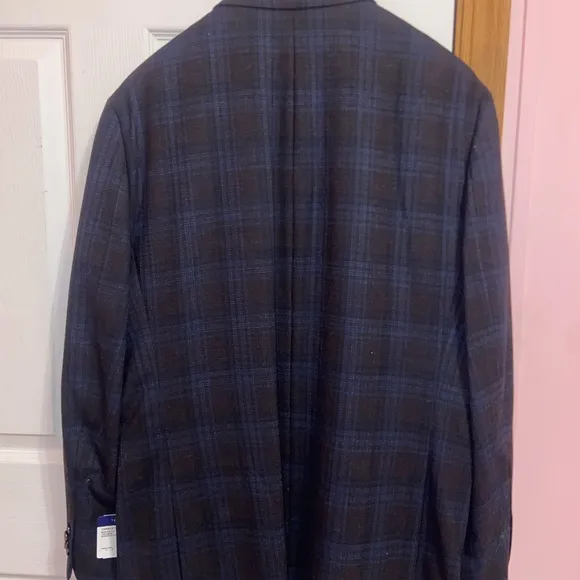 BRAND NEW Tommy Hilfiger Modern Fit Sport Coat Burgundy Plaid Mens Wearhouse