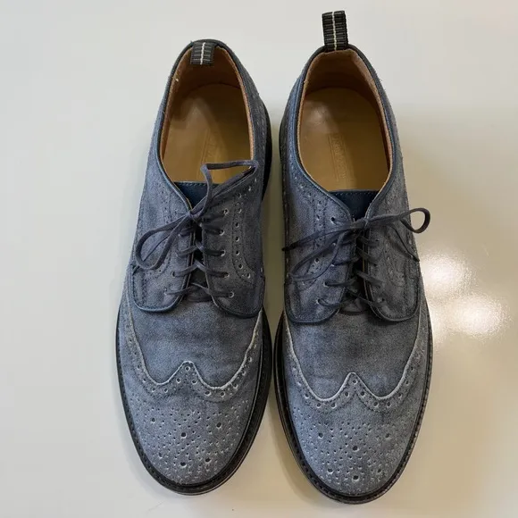 Brimarts Men's Wingtip Brogue Dress Shoes Suede Leather Lace Up Casual Comfort 9