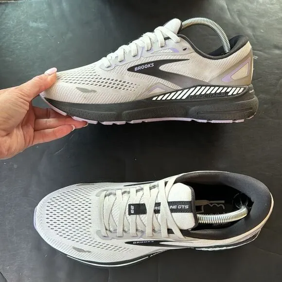 Brooks Adrenaline GTS 23 Women’s Sz 11 D Gray White Black Purple Shoes Running