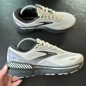 Brooks Adrenaline GTS 23 Women’s Sz 11 D Gray White Black Purple Shoes Running