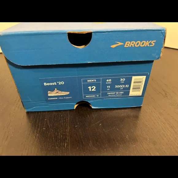 Brooks Beast 20 Running Shoes Sneakers Blue/Grey/Peacoat Mens Size 12