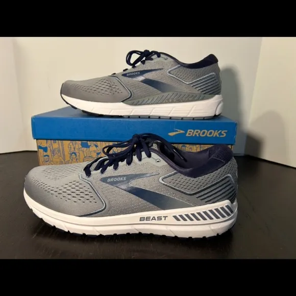 Brooks Beast 20 Running Shoes Sneakers Blue/Grey/Peacoat Mens Size 12