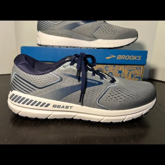 Brooks Beast 20 Running Shoes Sneakers Blue/Grey/Peacoat Mens Size 12
