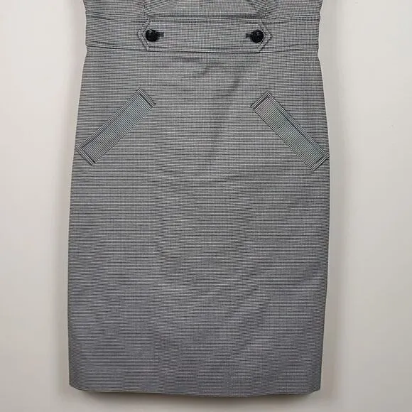 Brooks Brothers Classic Black &amp; White Houndstooth Sleeveless Sheath Dress