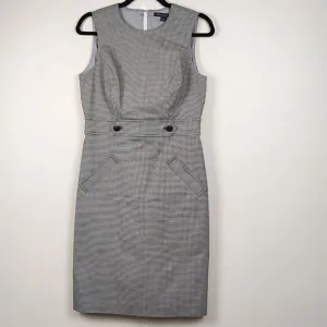 Brooks Brothers Classic Black &amp; White Houndstooth Sleeveless Sheath Dress