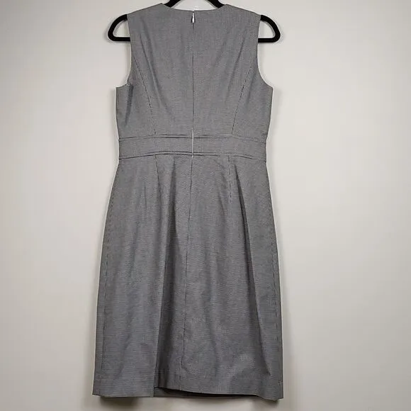 Brooks Brothers Classic Black &amp; White Houndstooth Sleeveless Sheath Dress