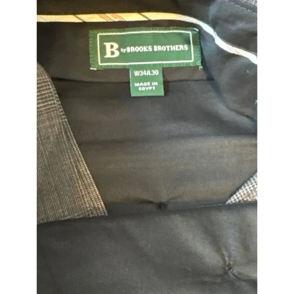 Brooks Brothers Plaid Dress Pants Gray Modern Fit W34 L30 New with Tags