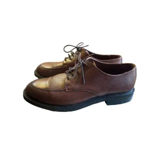 Brooks Brothers Tie Brown Dress Shoes Leather Work Round Split Toe Size 11D