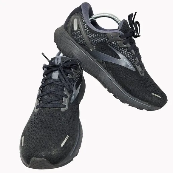 Brooks Ghost 14 Mens Running Shoes Wide 10.5 Black &amp;Gray Breathable Mesh