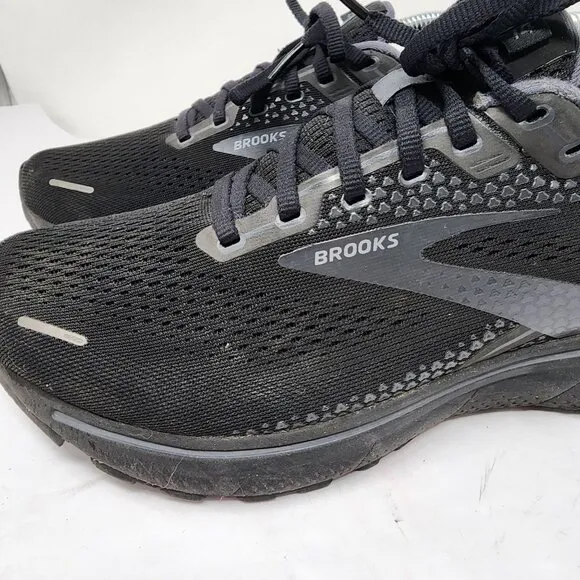 Brooks Ghost 14 Mens Running Shoes Wide 10.5 Black &amp;Gray Breathable Mesh