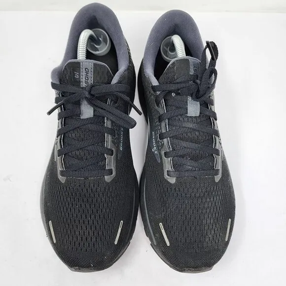 Brooks Ghost 14 Mens Running Shoes Wide 10.5 Black &amp;Gray Breathable Mesh