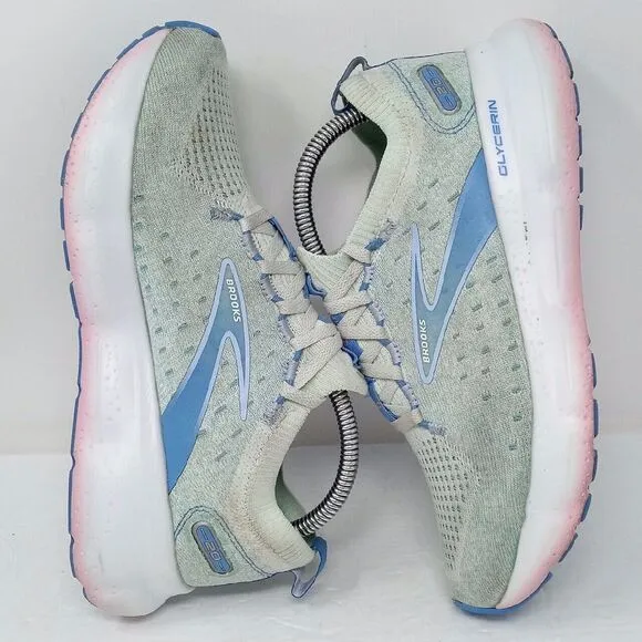 Brooks Glycerin 20 Stealthfit Running Stability Green Blue Shoes Women's Size 7