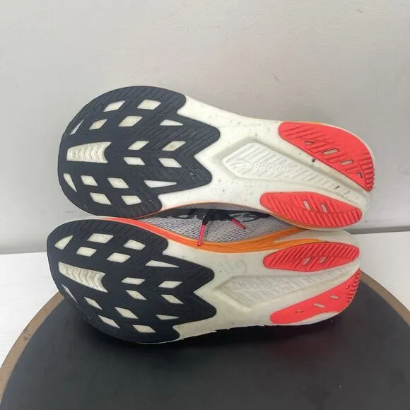 Brooks Hyperion Men Size 10 Running Shoes White Gray Orange Lightweight Illusion