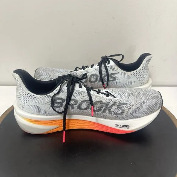 Brooks Hyperion Men Size 10 Running Shoes White Gray Orange Lightweight Illusion