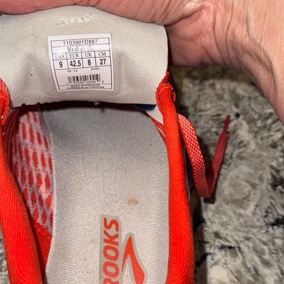 Brooks Red and White Athletic Shoes with Breathable Mesh