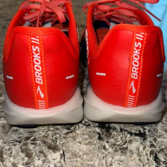 Brooks Red and White Athletic Shoes with Breathable Mesh