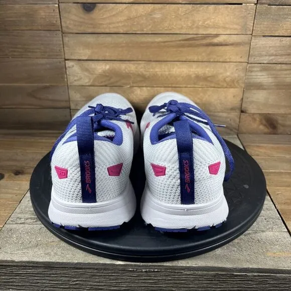 Brooks Revel 5 Running Shoe White Pink Womens Size 9.5 Lace Up Athletic Shoes
