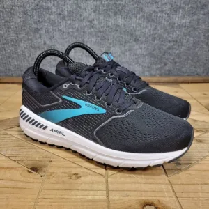 Brooks Shoes Womens 8 Ariel 20 Walking Comfort Cushion Stability Black Blue
