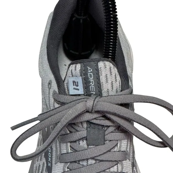 Brooks Womens Adrenaline GTS 21 Gray Running Shoes Sneakers Size 6.5 Wide