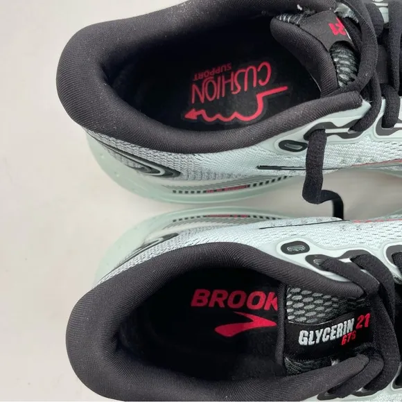 Brooks Women’s Glycerin GTS 21- SZ 7 -Cloud Black Pink Low Top Running Shoes