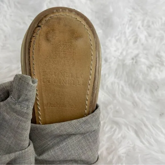 Brunello Cucinelli Canvas Platform Sandals